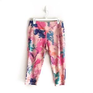 ⭐️5 for $25⭐️ Pro Player Pink Colorful Watercolor Splatter Cropped Leggings